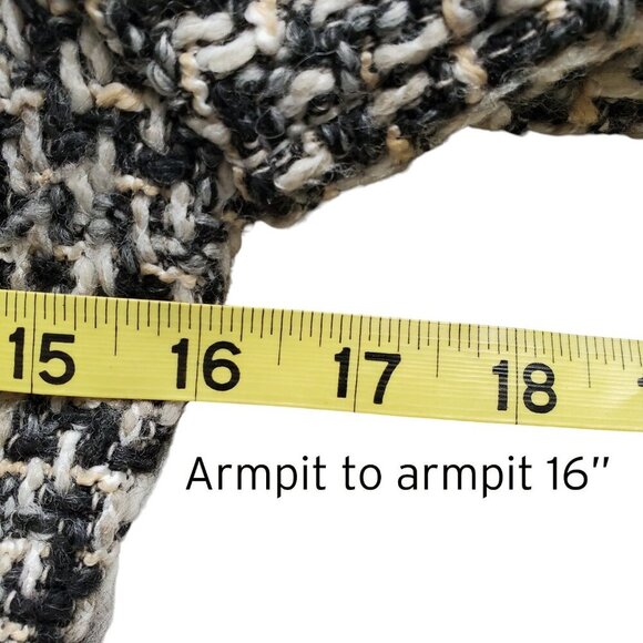 Boucle Tweed Jacket Clueless Chic Preppy Posh Academia Frayed Trim Cropped XS - Picture 11 of 16